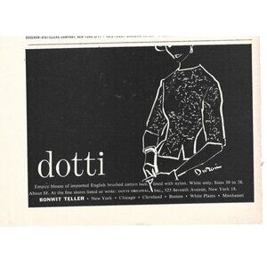 Dotti Imported French Cotton Lace Bonwit Teller NYC 1950s Vintage Print Ad